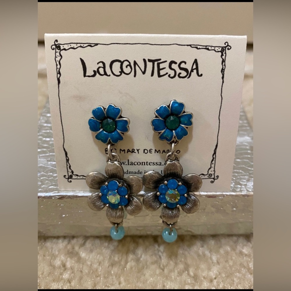 La Contessa Flower Drop Earrings